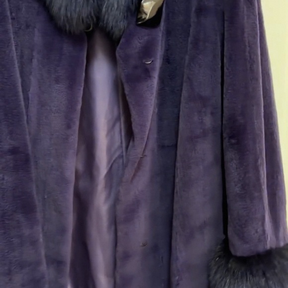 Purple 100% Real female mink fur coat Women's Coat - Picture 7 of 11